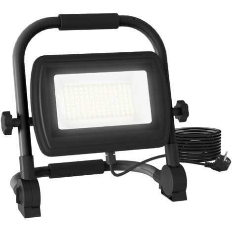 Faretto LED da Esterno IP65 25,5x16x25,5 cm da 6500k con Testa Girevole e Supporto Nero