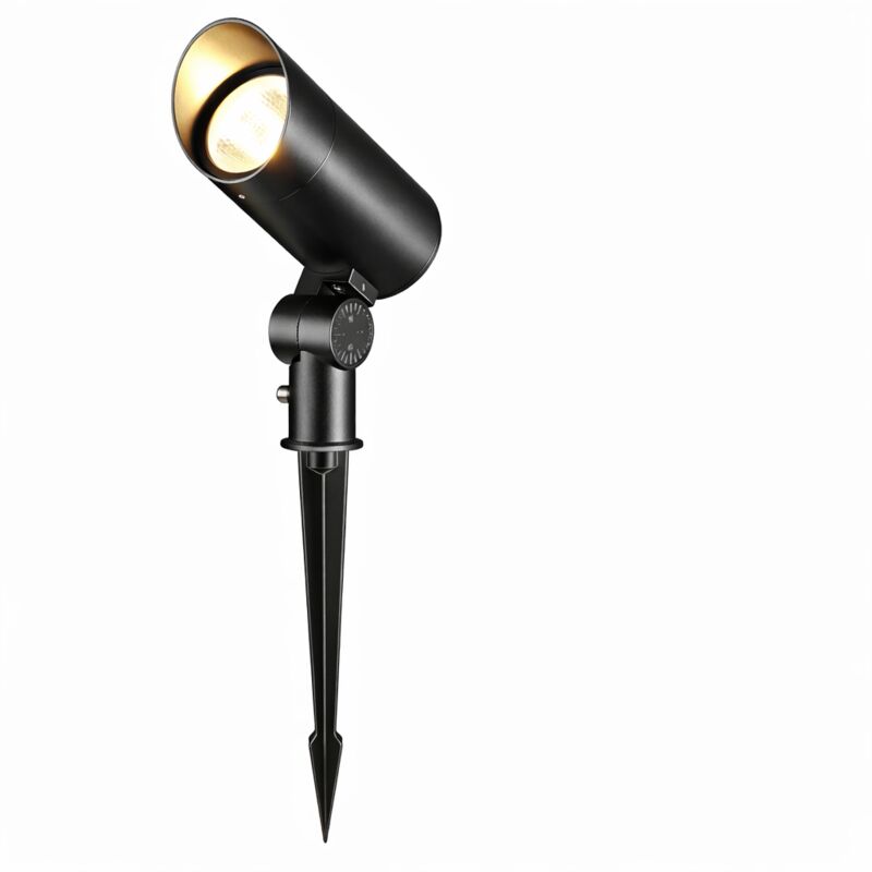 Faretto LED da giardino con picchetto 18W 60º IP65 3000K Finitura nera