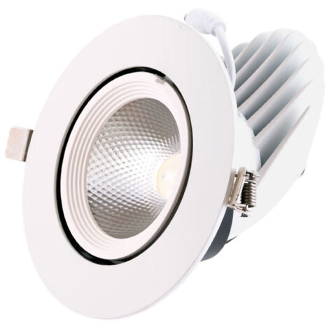 Faretto LED da incasso 24W 2400Lm 4000ºK Circolare Orientabile 40.000H [HO-COB-C-OR-24W-W]