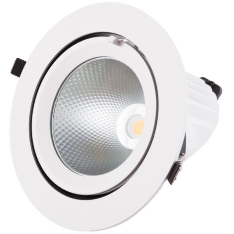 Faretto LED da incasso 40W 3760Lm 3000ºK Circolare Orientabile 40.000H [HO-COB-C-OR-40W-WW]