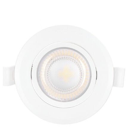 Faretto Led da incasso 5W Rotondo Orientabile Cornice bianca Apertura 38 gradi Bianco caldo 3000K Aigostar