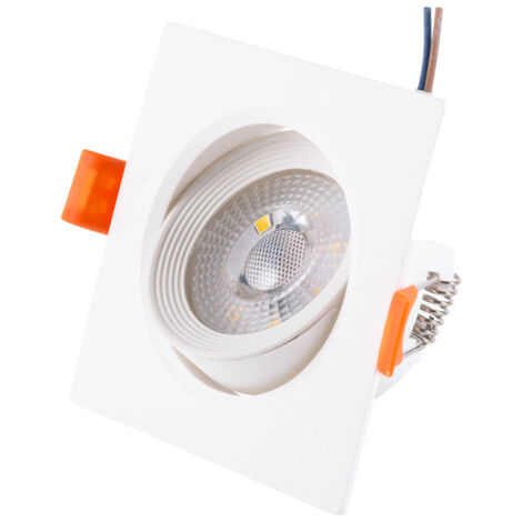 Faretto LED da incasso 7W 589Lm 3000ºK Rettangolare Inclinabile 40.000H [HO-DLPL-CUAD-7W-WW]