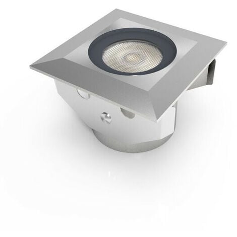 Faretto LED da incasso a pavimento 1,3W 100lm 50° impermeabile IP68 60mmx45mm - Bianco caldo 3000K