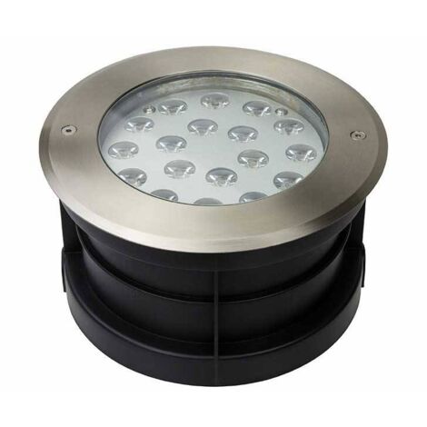 Faretto LED da incasso a terra 18W 12V-DC IP67 Bianco caldo