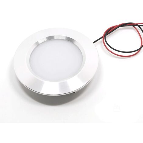 Faretto LED da incasso, alluminio spazzolato, 55 mm, compatto, 3 W DC12V, equivalente a 25 W - Bianco caldo 3000K