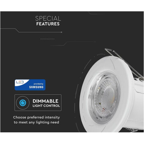 Faretto Led da Incasso Dimmerabile 5W 6400K Colore Bianco IP65 Resistente al Fuoco Senza Driver SKU-8181