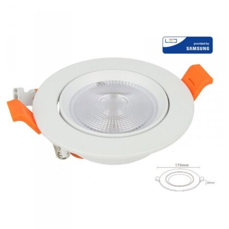 Faretto Led Da Incasso Orientabile 20W Cob Neutro 4000K Diametro 170mm Foro 145mm Chip Samsung SKU-21843