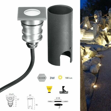 LED PUNTO LUCE 3w IP67 segnapassi faretto scala esterni bagno doccia barca  12v EUR 6,99 - PicClick IT