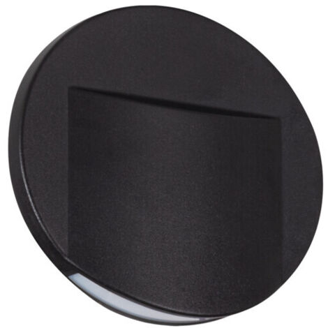 Faretto LED da incasso per scale - Rotondo - Nero - 3000K - 0,8W