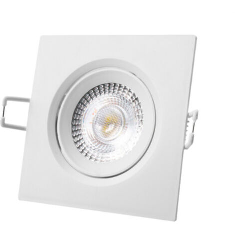 Faretto led da incasso quadrato 5w 6400k luce fredda Colore Bianco 9x9cm EDM