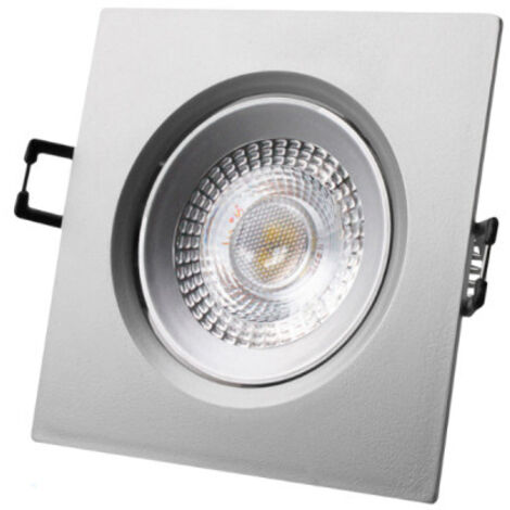 Faretto led da incasso quadrato 5w 6400k luce fredda colore Cromo 9x9cm EDM