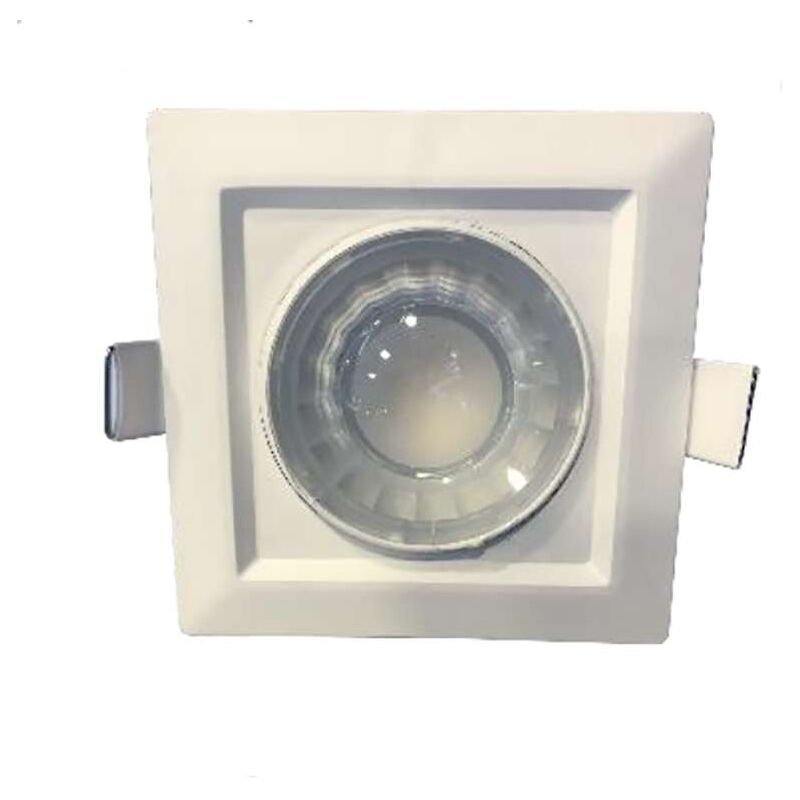 Image of Polar Lighting - Faretto led da Incasso Quadrato Bianco 8W (60W) - Bianco Caldo 2700K