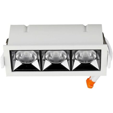 Faretto Led Da Incasso Rettangolare 3X4W Freddo 5700K UGR19 Riflettore 38° CRI90 Chip Samsung SKU-988