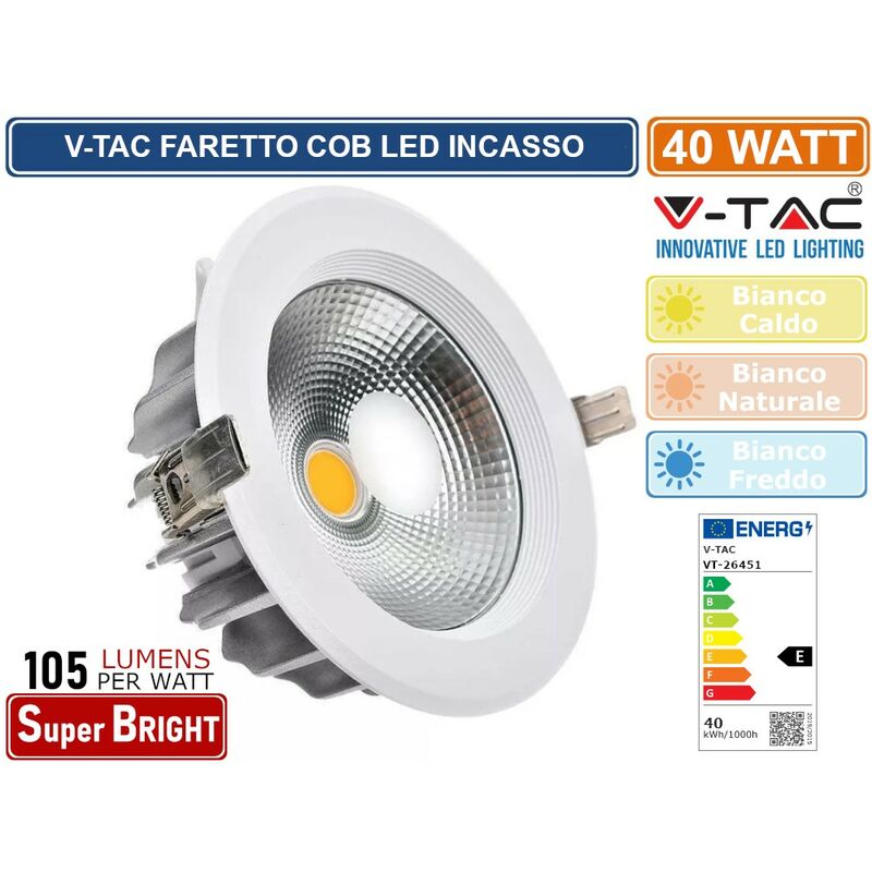 Image of VT-26451 lampadina led GX53 40W faretto cob downlight - sku 211279 / 211280 - Colore Luce: Bianco Naturale - V-tac