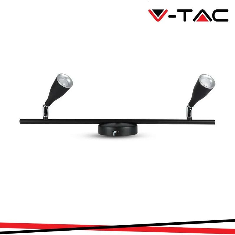 2 X 4.5W LED LAMPADA DA PARETE LUCE BIANCO CALDO CORPO NERO 3000K - Luce CALDA