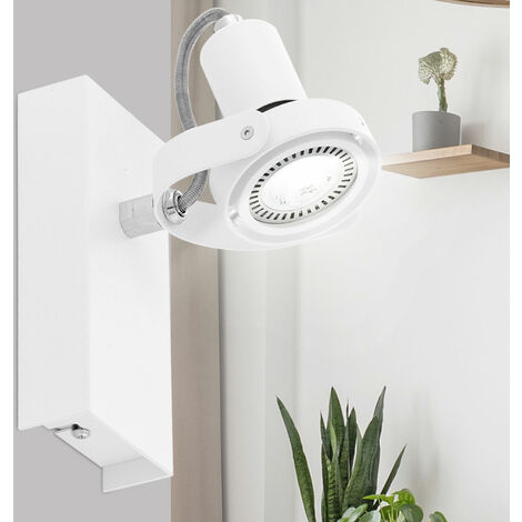 Faretto LED da parete ALU luce bianca spot regolabile lampada da soggiorno EGLO 94646