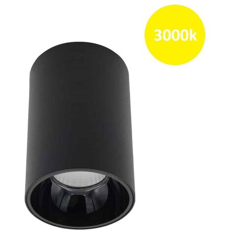Faretto led da soffitto 20W cilindro nero in alluminio plafoniera lampada moderna luce calda naturale bianca  Calda