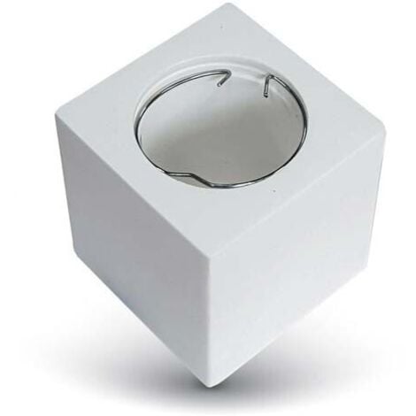 Soporte para foco LED V-TAC, montaje en techo cuadrado, GU10 y GU5.3 (MR16), cuerpo de yeso blanco