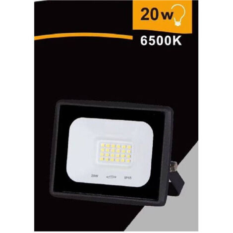 Faretto Led Faro 20 Watt 1800 Lm Ip65 Nero Luce Fredda Calda Naturale Ek02-20w-n