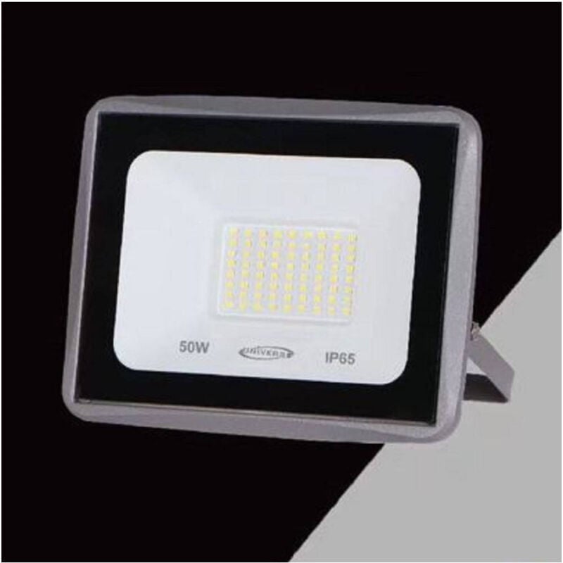 Image of Trade Shop Traesio - Faretto Led Faro 50watt 4500lm Ip65 Grigio Luce Calda Naturale Frossoda Ek02-50w-g - -Bianco Frossodo -
