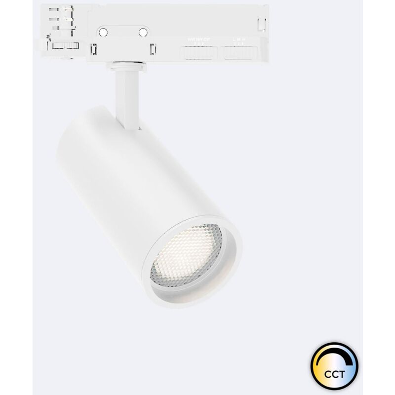 Image of Faretto led Fasano Bianco 20W Anti-abbagliamento Regolabile cct No Flicker per Binario Trifase Selezionabile (2700K - 3200K - 4000K)