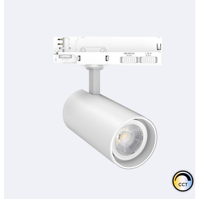 Image of Faretto LED Fasano Bianco 30W Regolabile CCT No Flicker per Binario Trifase Selezionabile (2700K - 3200K - 4000K)