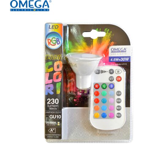 FARETTO LED GU10, RGB + Bianco INCLUSO TELECOMANDO