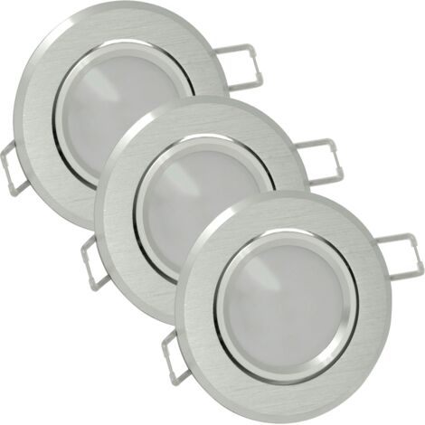 Faretto LED incasso 3pz alluminio argento GU10 Polux