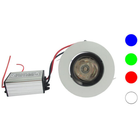 Faretto led incasso controsoffittatura rotondo 3w verde cornice bianca
