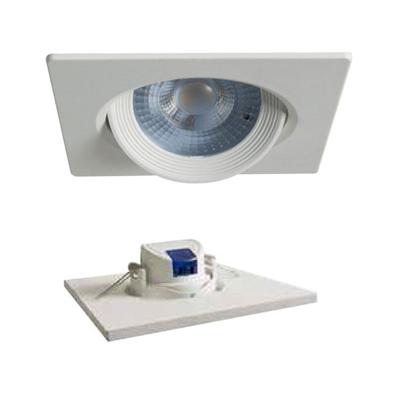 Image of Duralamp - Faretto led incasso orientabile quadrato 7W 3000K 40° bianco D307QWW