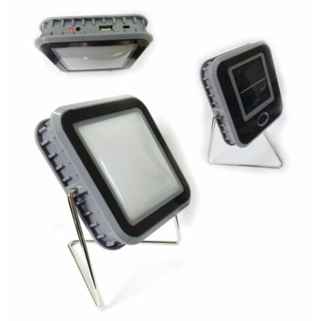 FARETTO A LED LUCE BIANCA CON PANNELLO A ENERGIA SOLARE RICARICABILE POWERBANK