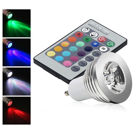 Faretto LED Luce RGB GU10 Lampadina 3W Multicolore Programmabile Telecomando