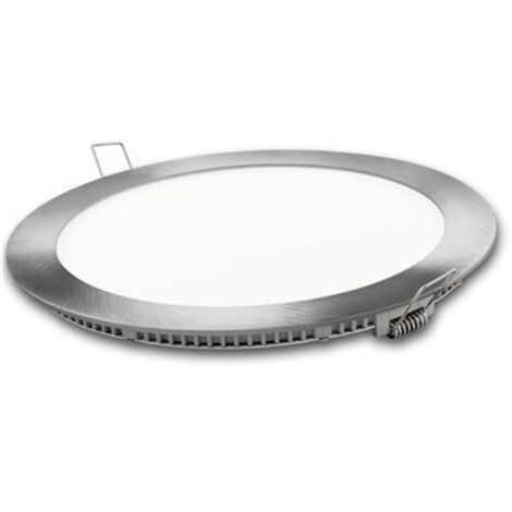Faretto LED neutro tondo argento matel da 18w