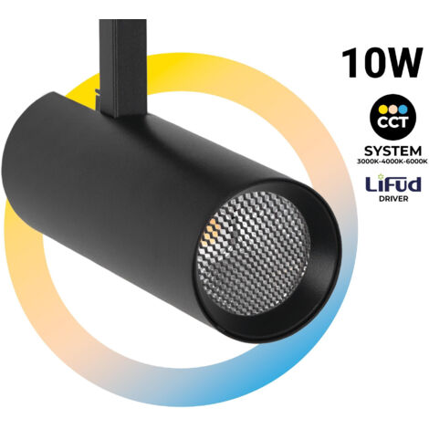 Faretto LED per binario trifase - 10W - CCT - CRI90 - 860 lm