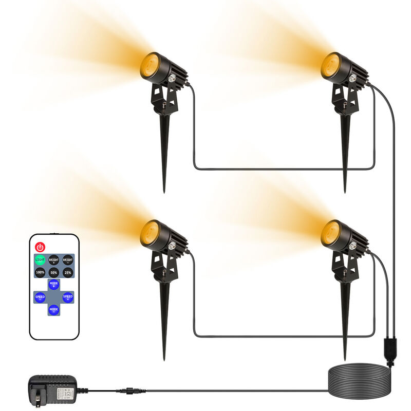 Faretti Solari Per Esterni - Faretti Da Giardino Ipereabili, Luci Di Proiezione Solari Al Traonto Per Prato, Parco, Terrazza E Decorazione Del Paesaggio Del 2025 A $42.99 - Foto 2