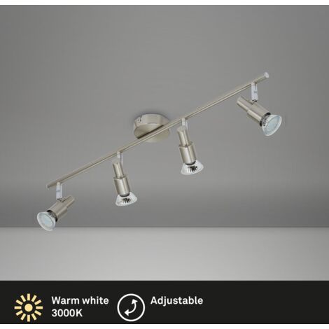 Faretto LED per soffitto orientabile e inclinabile 4xGU10 12W nichel opaco Briloner