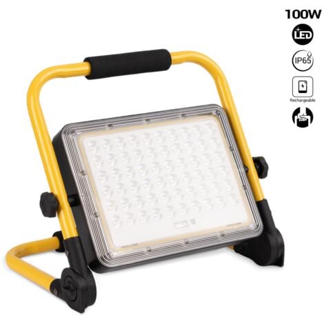 Faretto Led Ricaricabile da 20 Watt. Luce Bianca 4000º K IP 65 600 Lumen  Con Maniglia Per Il Trasporto