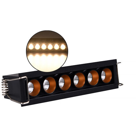 FARETTO LED RETTANGOLARE NERO DA INCASSO 11W LUCE CALDA PER CONTROSOFFITTI - ILLUMINAZIONE CON ALTA EFFICIENZA ENERGETICA E DESIGN MODERNO