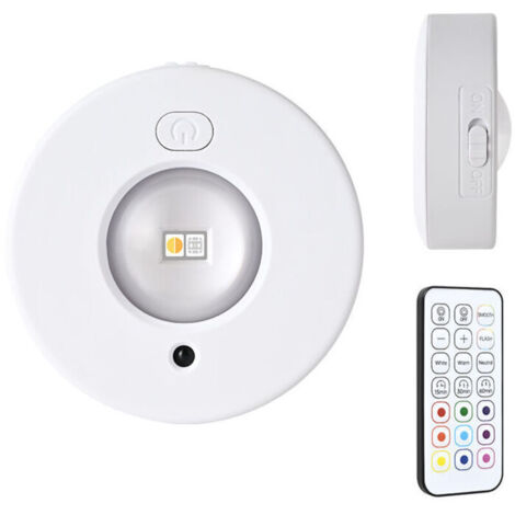 Faretto LED ricaricabile tramite USB, luce notturna senza fili per cucina, scale, credenza, lampada colorata, 12 colori dimmerabili, con telecomandi, magnetico, timer (RGB)