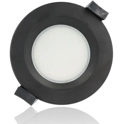 Faretto LED rotondo da incasso diam.85mm, 7W, 220Vac, con regolazione temperatura luce (Calda - Naturale - Fredda) - Nero