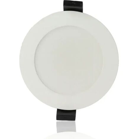 Faretto LED rotondo da incasso diam.96mm, 7W, 220Vac, con regolazione temperatura luce (Calda - Naturale - Fredda) - Dimmerabile - Bianco + cover acciaio spazzolato