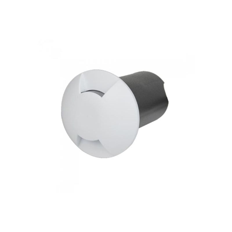 Image of V-tac - VT-1161 Faretto incasso segnapasso led 1W 2 fasci bianco freddo 6400K rotondo in alluminio bianco IP67 - sku 1467 - Bianco