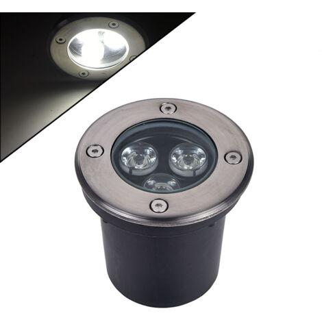 FARETTO LED SEGNAPASSO CALPESTABILE 3W LUCE NATURALE 4000K - IP65 IN ACCIAIO E VETRO TEMPERATO IDEALE PER VIALETTI GIARDINI E INGRESSI