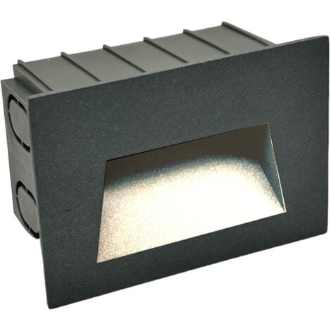 Faretto LED segnapasso da esterno e interni IP65 CCT Switch luce Calda bianca naturale scale viali giardino Grigio 5W