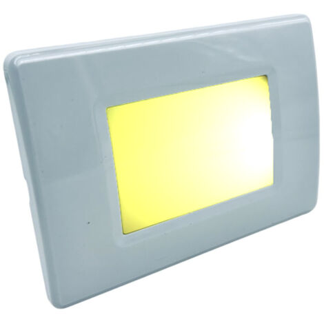 Faretto Led segnapasso da parete per scatola 503 doppia funzione fisso e emergenza 1.1w luce calda