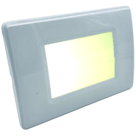 Faretto Led segnapasso lampada muro per scatola 503 doppia funzione fisso e emergenza 220v luce bianca naturale