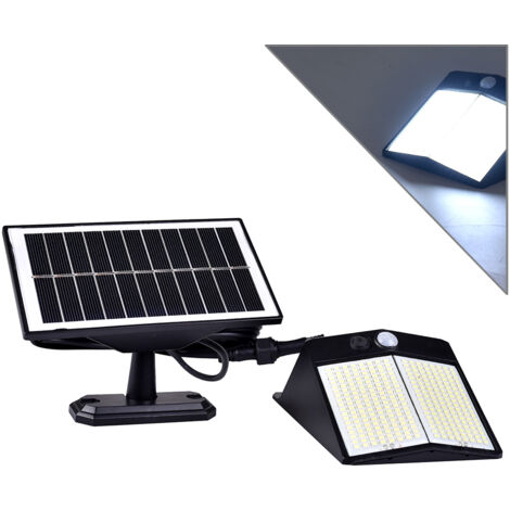 FARETTO LED SOLARE DA ESTERNO CON SENSORE DI MOVIMENTO LUCE FREDDA - IDEALE PER ILLUMINAZIONE GIARDINI CORTILI SICUREZZA NOTTURNA E RISPARMIO ENERGETICO