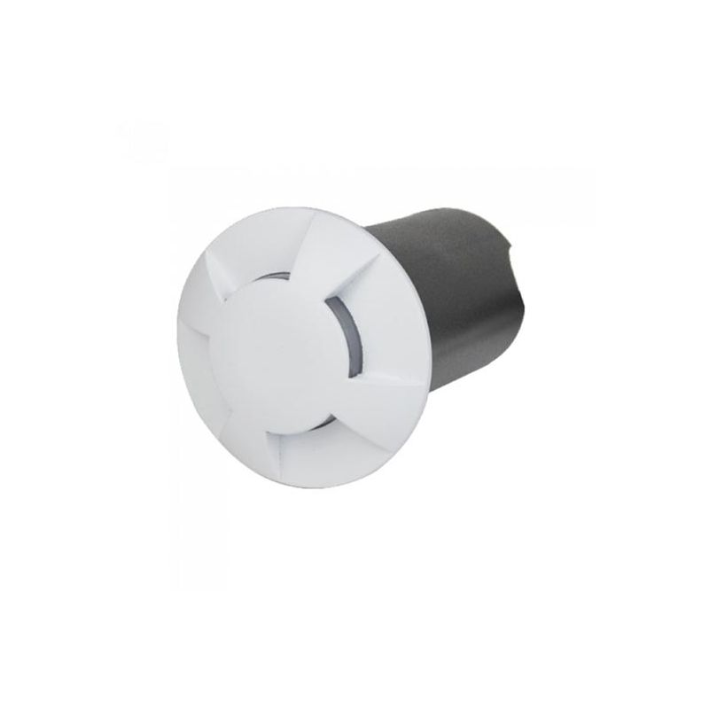 Image of VT-1171 Faretto incasso segnapasso led 1W 3 fasci bianco freddo 6400K rotondo in alluminio bianco IP67 - sku 1471 - Bianco - V-tac