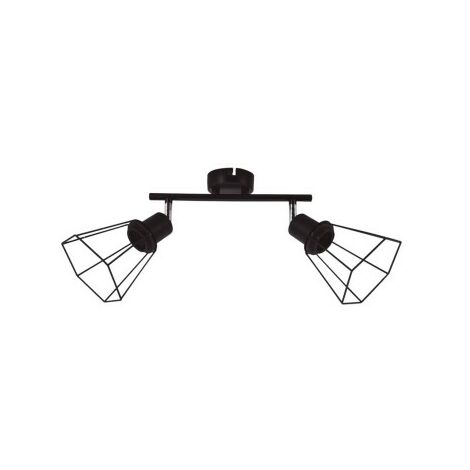 Faretto lineare doppio da soffitto Bhani Serie E27 Nero