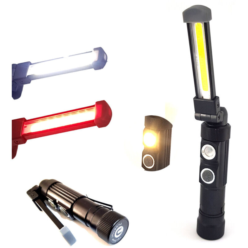 Mini torcia ricaricabile usb led cob magnetica luce lampada lavoro TE-B0097
